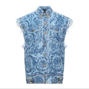 ⭕️ VERSACE JEANS Denim Vest Oversize Blue Jacket